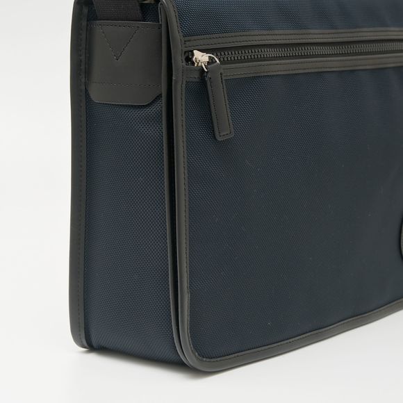 Hunting World Canvas Shoulder Bag Nylon Leather Blue Black - Picture 10 of 16